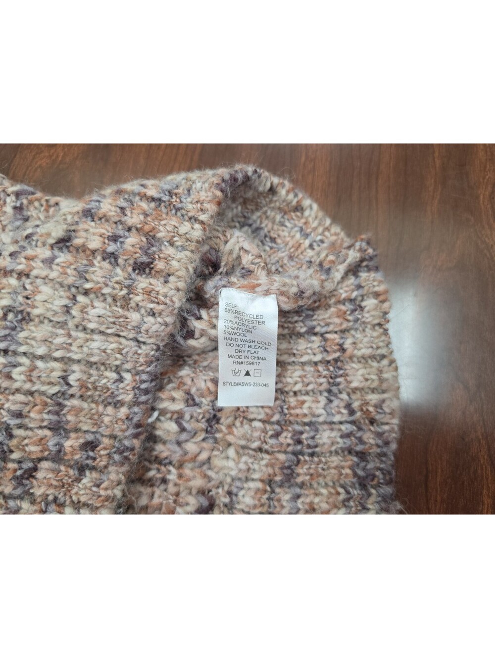 Altar'd State Cardigan Sweater Small Chunky Knit Cropped V Neck Multicolor Boho - Picture 4 of 6